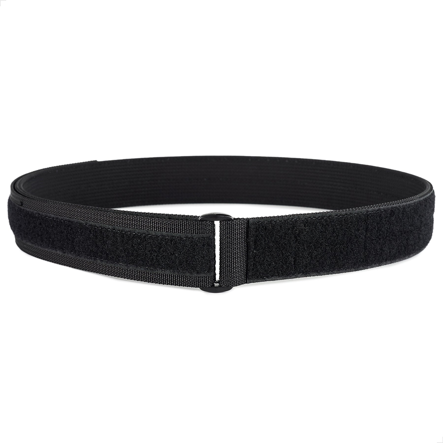 BLACK LEATHER VELCRO-CLOSURE BELT