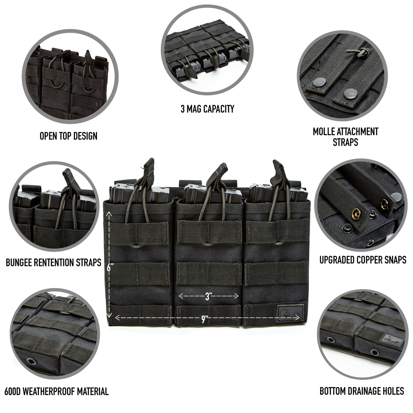 MOLLE Triple Rifle Mag Pouch