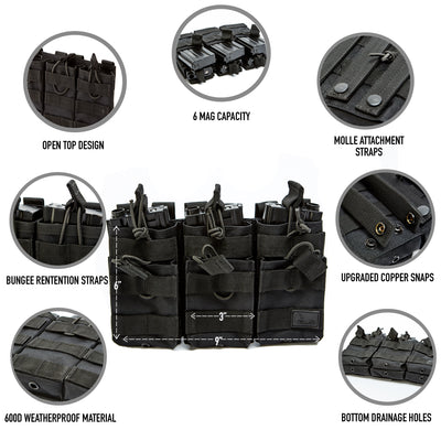 MOLLE Triple Stacker Rifle Mag Pouch