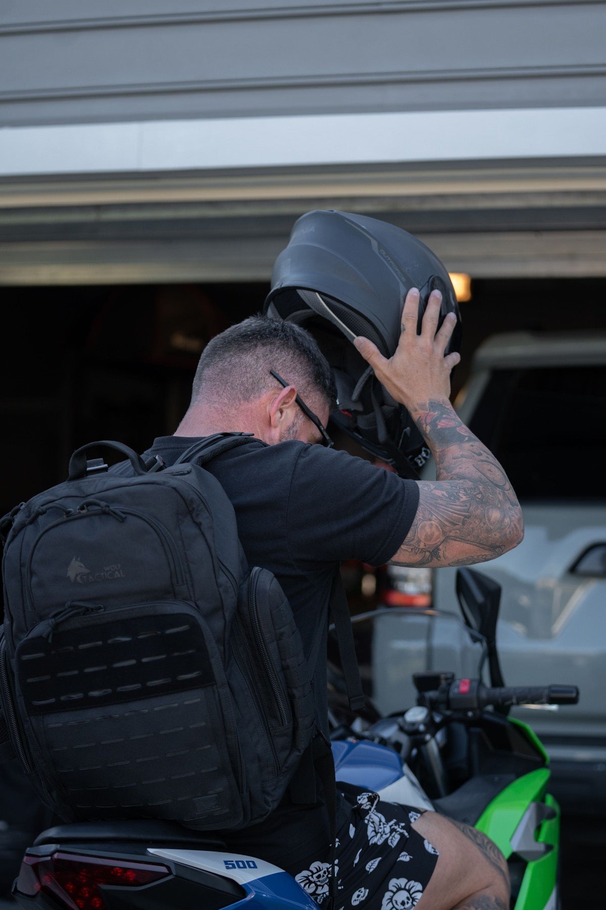Rucking backpack loaded up at the truck