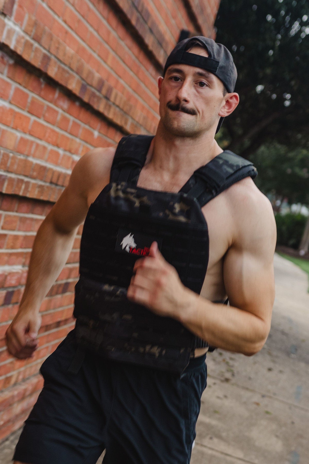Running in a Wolf weighted vest