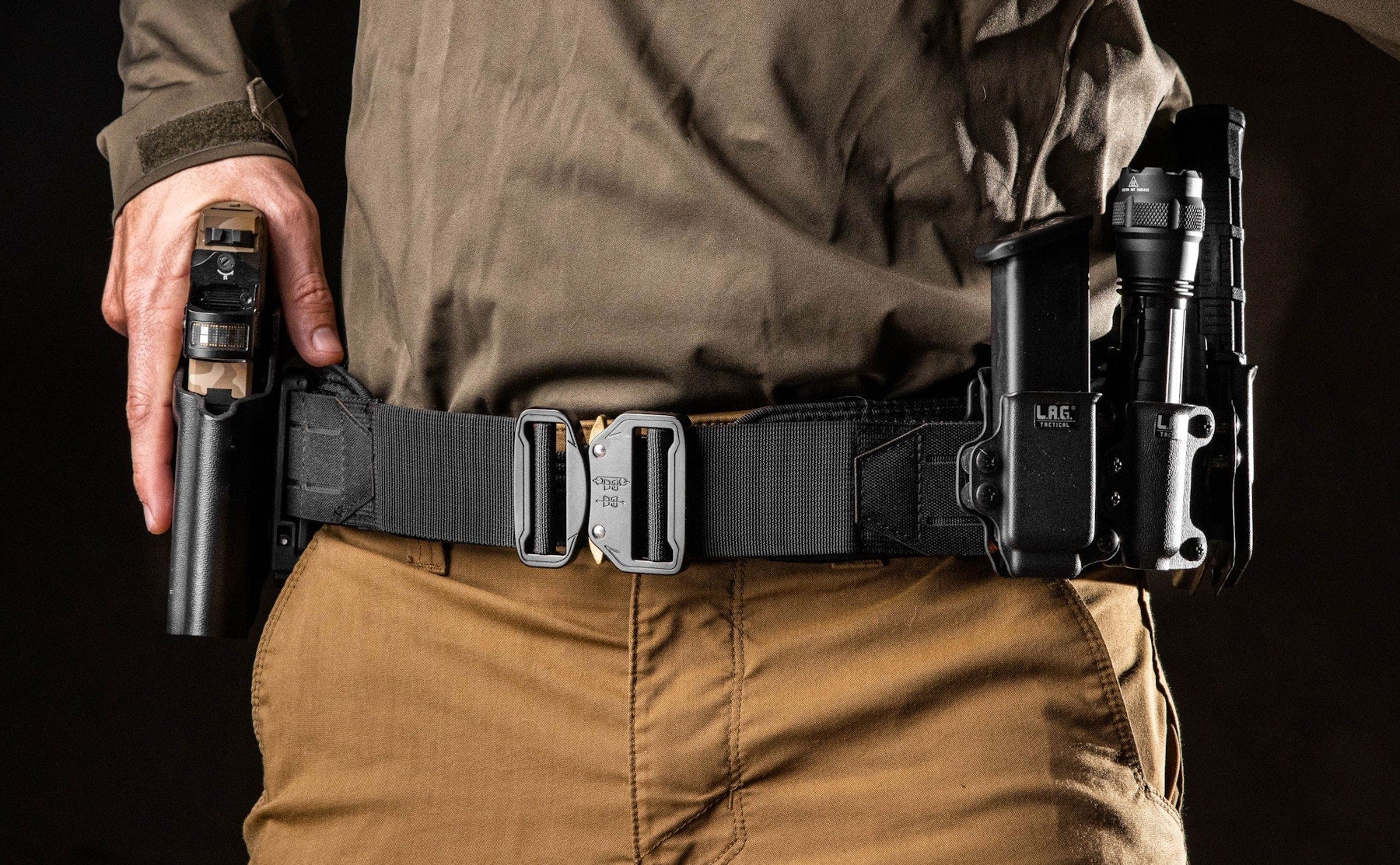 Wolf duty belt worn at the waist